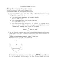 Hydrostatic Pressure and Force Message