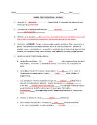 Guided Practice Notes on Alcohol: Understanding the Health Risks and Consequences