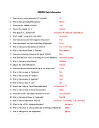 ASEAN Quiz Information