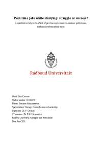 Part-time jobs while studying: struggle or success?