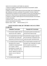 Requisitos de diseño de un sistema de bicicletas inteligentes