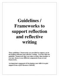Reflective Writing Guidelines for Nursing and Midwifery: Frameworks and Exemplars