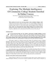 Student Profiles in Criminal Justice and Communications: Analyzing Multiple Intelligences