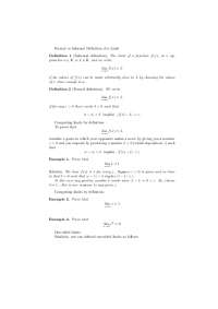 Limits of Functions: Formal vs Informal Definition and Computation