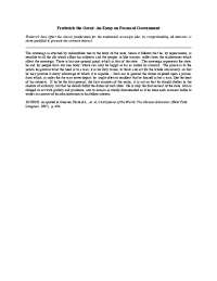 Frederick the Great: The Sovereign as the Unifying Body of the State