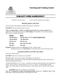 Subject-Verb Agreement: Grammar Rules and Practice Exercises