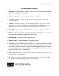 Climate Change Vocabulary