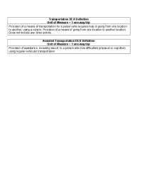 Transportation DEA Definition