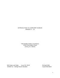 INTRODUCTION TO COMPUTER SCIENCE GRADES 9 | Study notes Computer ...