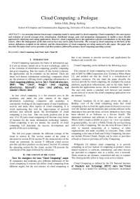 Cloud Computing | Lecture notes Introduction to Computing | Docsity