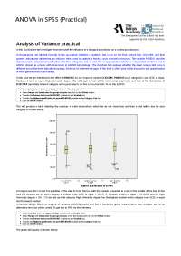 ANOVA in SPSS (Practical) | Study notes Statistics - Docsity