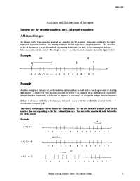 Addition and Subtraction of Integers: Rules and Examples