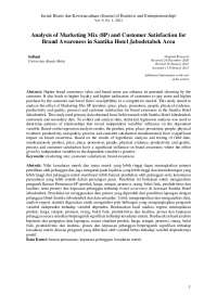 Analysis of Marketing Mix (8P) and Customer Satisfaction for ...