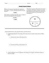 Density Practice Problems: A Worksheet for Physics Students