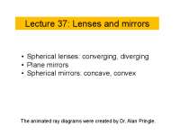 Lecture 37: Lenses and mirrors