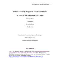 Indiana University Plagiarism Tutorials and Tests: 14 Years of ...
