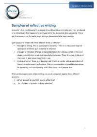 Samples of reflective writing | Lecture notes Voice | Docsity