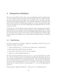 Integration Techniques: Substitution and Integration by Parts