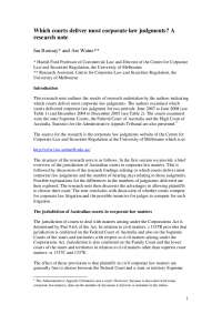 Jurisdiction and Activity of Australian Courts in Corporate Law Matters