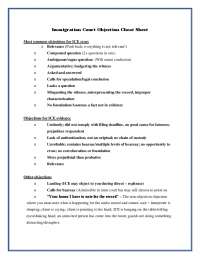 Immigration Court Objection Cheat Sheet | Study notes Immigration Law ...