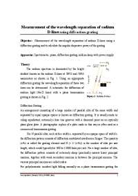 Measurement of the wavelength separation of sodium