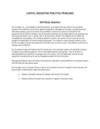 CAPITAL BUDGETING PRACTICE PROBLEMS Self-Study ...