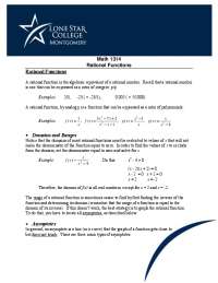 Rational Functions: Domains, Asymptotes, and Graphing