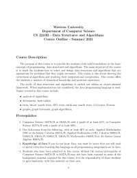 CS 2210B - Data Structures & Algorithms: Summer 2021 Course Outline at Western University