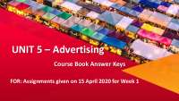 UNIT 5 – Advertising