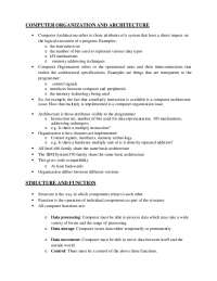 Computer Components & Instruction Execution: Control Unit, CPU, & Memory