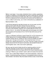 Mom's Eulogy A Jewel From the Bronx Before I even begin, I ...