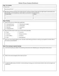 Motion Picture Analysis Worksheet