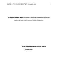 HARPER & YEUNG ARTICLE CRITIQUE (Assigned code)