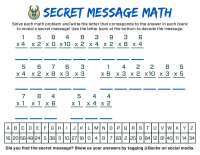 Secret Message Math Puzzle