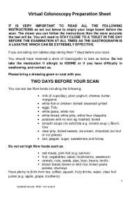 Virtual Colonoscopy Preparation: Instructions for Effective Bowel Cleansing