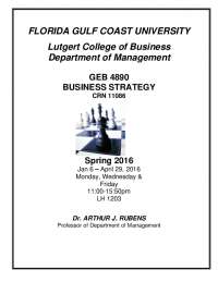 MAN 4890 Business Strategy
