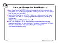 Local and Metropolitan Area Networks: LAN, MAN, WAN, Standards, and Performance