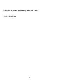 3【Speaking】A2 Key for Schools 2020 sample tests