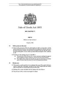 Sale of Goods Act 1893
