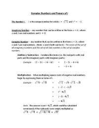 Complex Numbers and Powers of i
