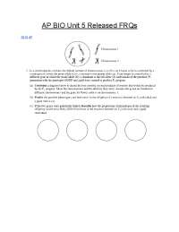 AP BIO Unit 5 Released FRQs