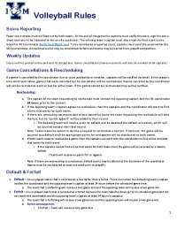 Yale Volleyball Rules and Regulations