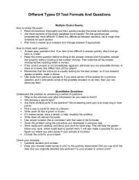 Effective Test Taking Strategies: Multiple Choice, Quantitative, True/False & Essay