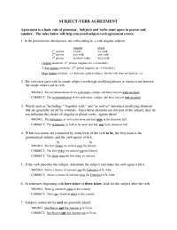 Subject-Verb Agreement: A Comprehensive Guide with Exercises