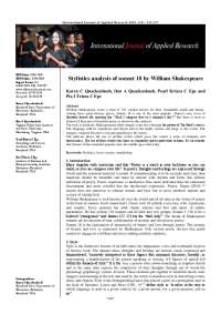 Stylistics analysis of sonnet 18 by William Shakespeare