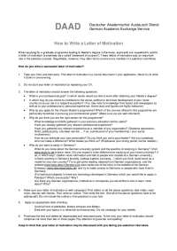 How to Write a Successful Letter of Motivation for Graduate Programs in Germany
