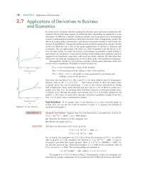 2.7 Applications of Derivatives to Business and Economics | Study notes ...