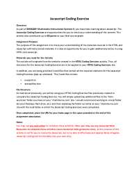 Javascript Coding Exercise for EME6209: Multimedia Instructional Systems II