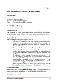 S1 Topic 1 Basic Mathematics and Numbers – Directed ...
