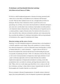 Evolutionary Functionalism in Historical Sociology: A Critique of Spencer and Parsons